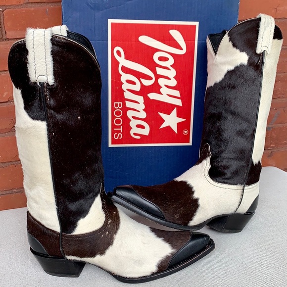 TONY LAMA VTG Pony Hair On Cowhide Western Boots - Picture 5 of 14